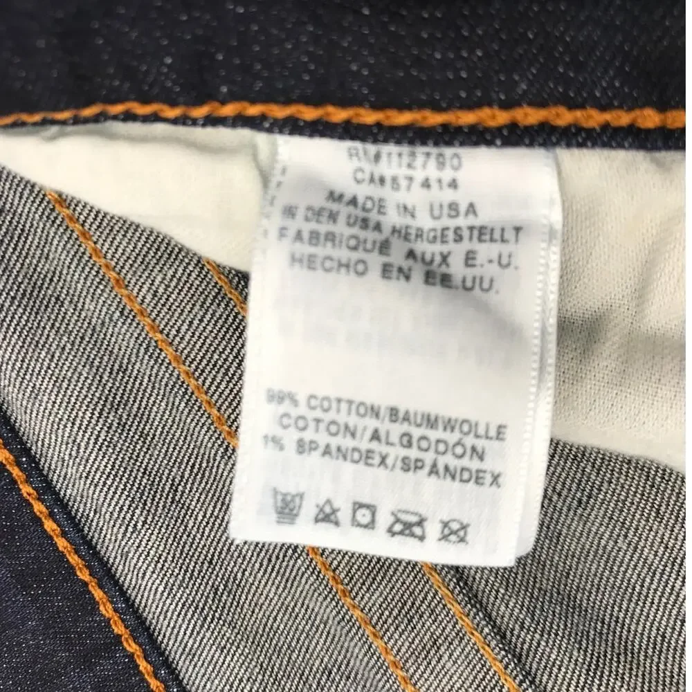 True Religion Mens Rocco Dark Wash Relaxed Skinny Button Fly Jeans 42